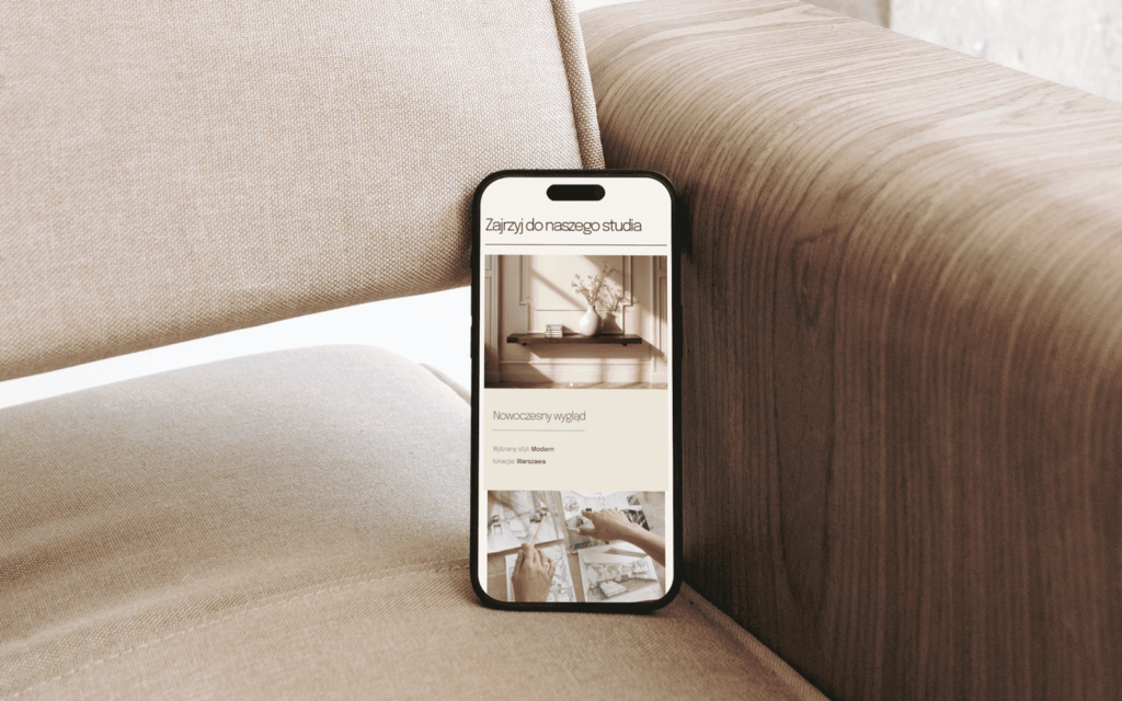 Makieta storny internetowej na mobile